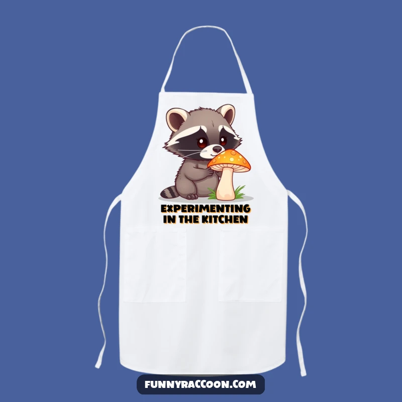Funny Raccoon Mushroom Apron: Curious Chef's Kitchen Fun, Hilarious Gift