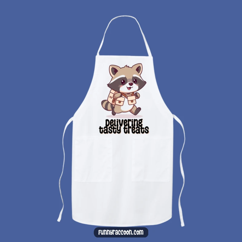 Funny Kawaii Raccoon Apron - Adorable Mail Carrier Style for Kitchen Fun