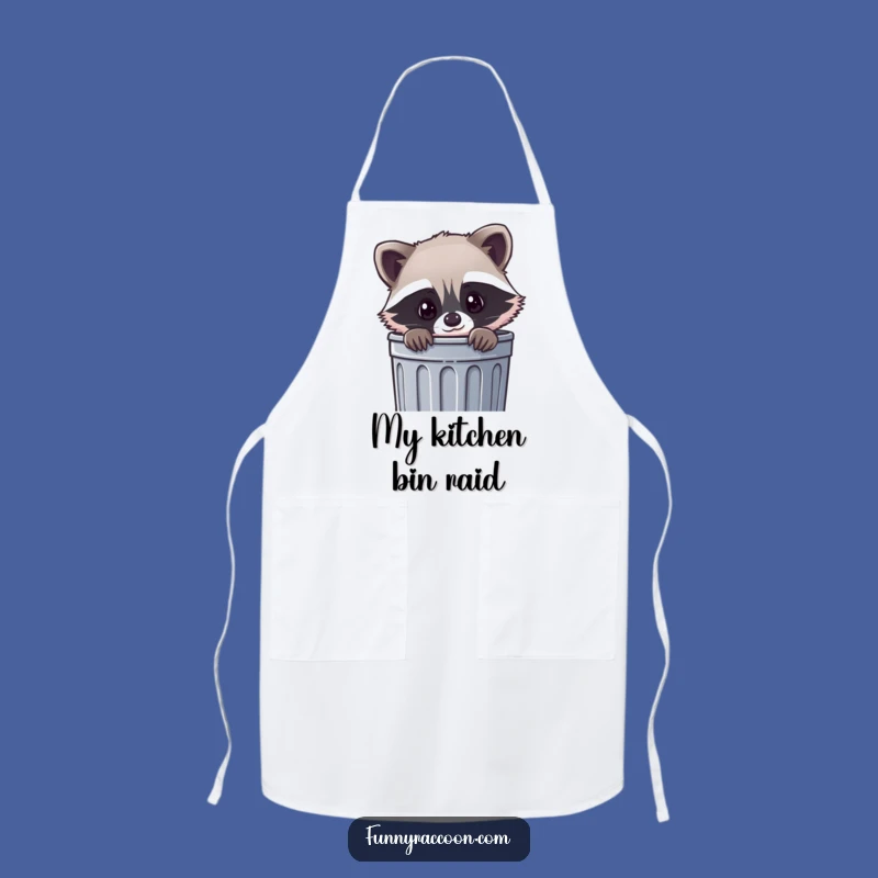 Funny Kawaii Raccoon Trash Apron: Cook with Cute Critter Charm in the Kitchen