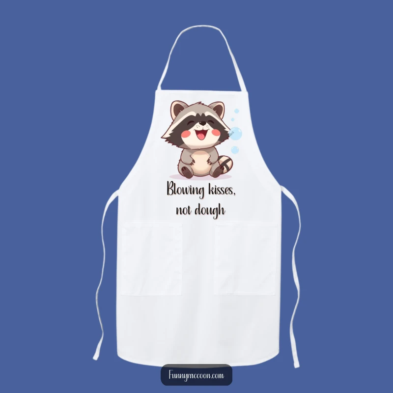 Funny Raccoon Bubble Apron: Playful Kitchen Fun with a Grinning Bandit, Great Gift