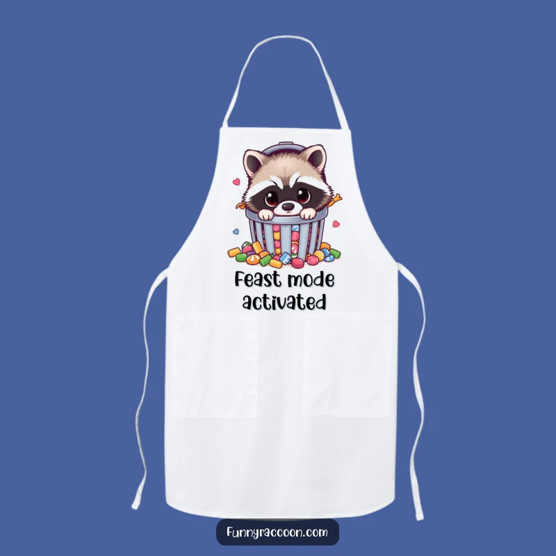 Funny Raccoon Candy Trash Kitchen Apron - Sweet Critter Chef Gift