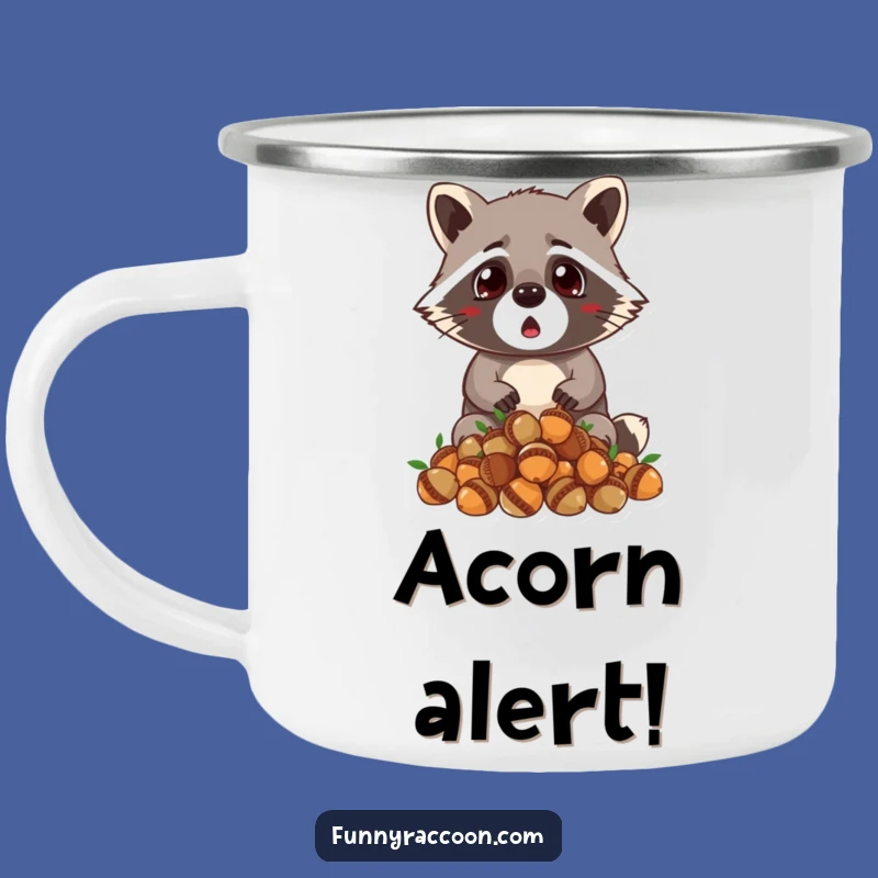 Funny Raccoon Camping Mug - Hilarious Surprise Acorn Drop