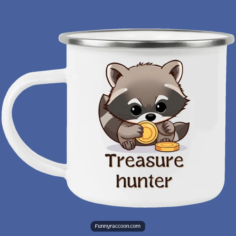 Durable Funny Raccoon Coin Camping Mug - Outdoor Stealthy Gift