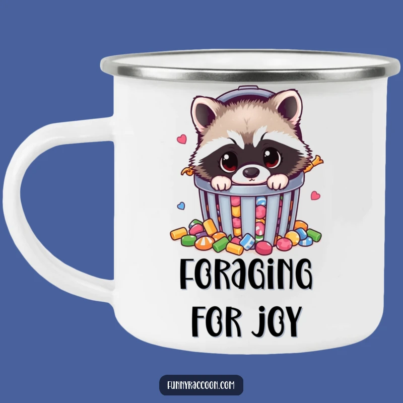 Durable Funny Raccoon Candy Trash Camping Mug - Outdoor Critter Gift