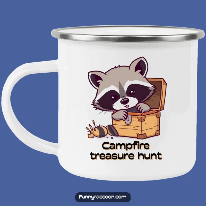 Funny Treasure Raccoon Camping Mug - Durable and Hilarious Explorer Companion