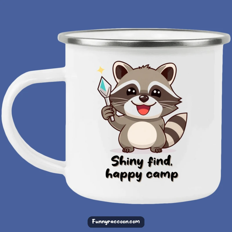 Rustic Funny Raccoon Treasure Camping Mug: Adventure with Triumphant Critter Charm