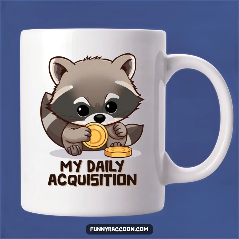 Funny Mischievous Raccoon Coin Mug - Stealthy Critter Thief Gift