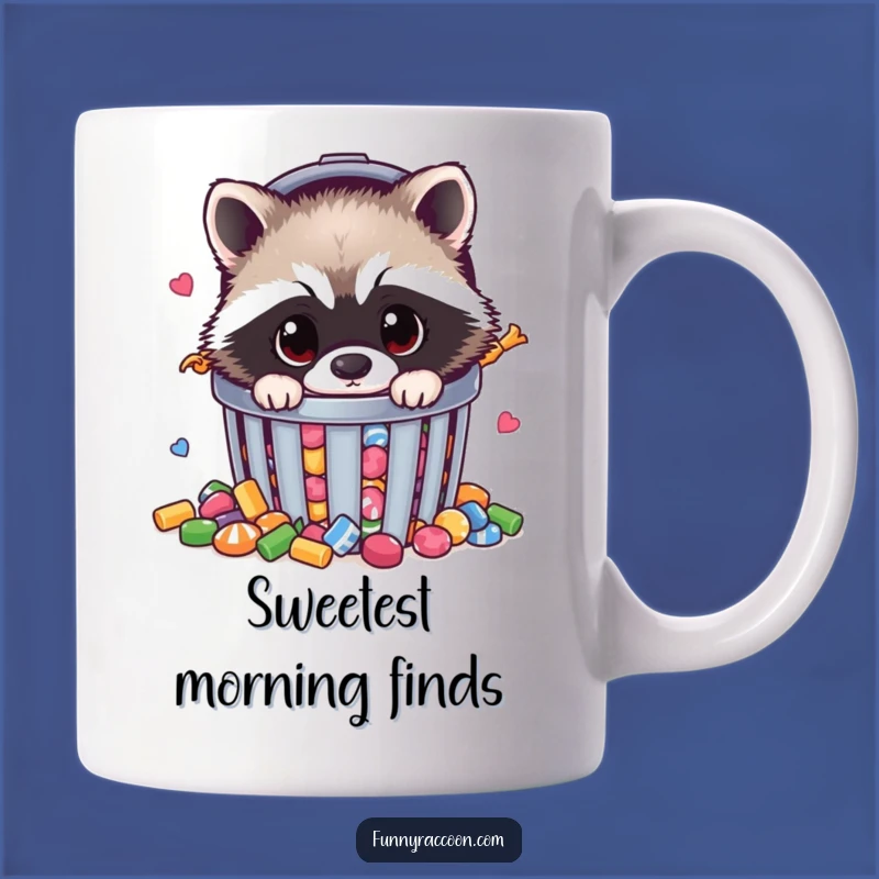 Funny Raccoon Candy Trash Mug - Curious Critter Collector Gift Idea