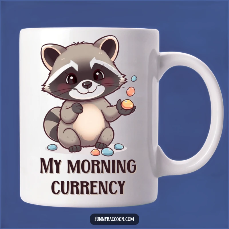 Funny Raccoon Pebble Juggler Mug: Adorable & Hilarious Gift for Wildlife Lovers