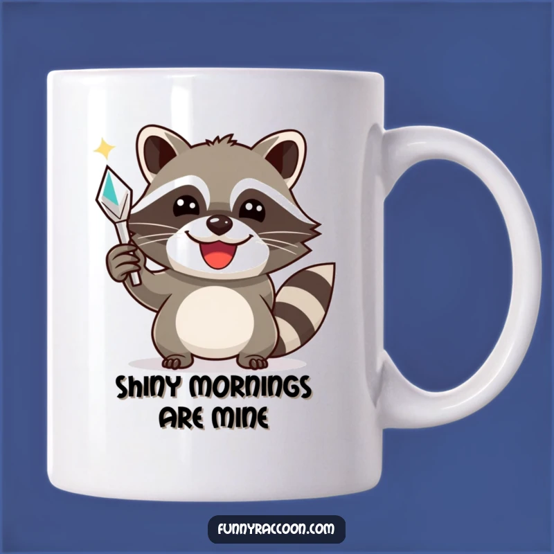 Funny Raccoon Treasure Mug: Celebrate Victory with This Hilarious Critter's Shiny Find