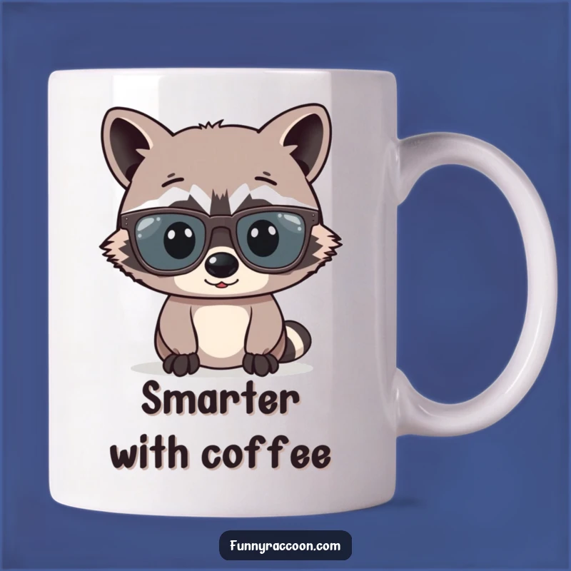 Funny Raccoon Glasses Mug: Hilarious Big Specs Design, Perfect Gift for Nerds