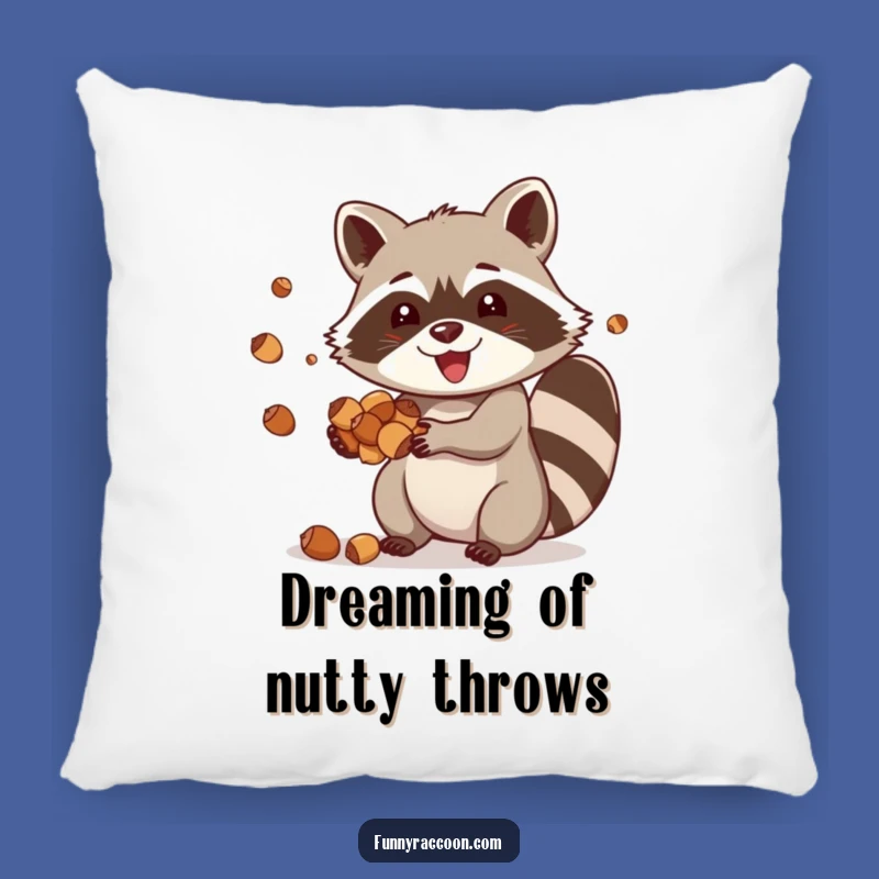 Cozy Funny Raccoon Acorn Juggling Pillow: Cuddle Up with Playful Critter Skill