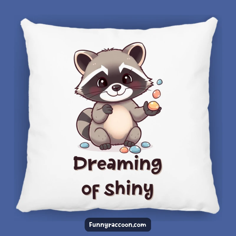 Funny Raccoon Pebble Juggling Pillow: Cozy & Hilarious Home Decor