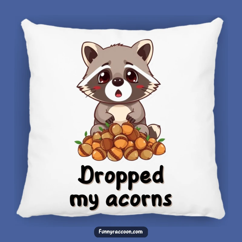 Funny Raccoon Acorn Pillow - Comfy & Hilarious Surprise Accent