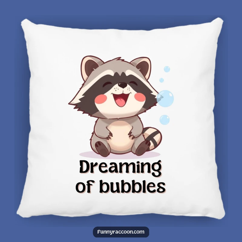 Funny Raccoon Bubble Pillow: Soft Cushion with a Grinning Bandit, Great Gift