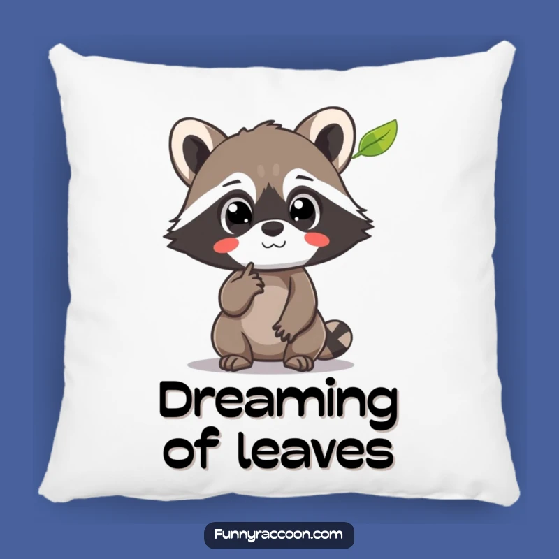 Funny Raccoon Leaf Dream Pillow: Cozy Comfort for Curious Hearts
