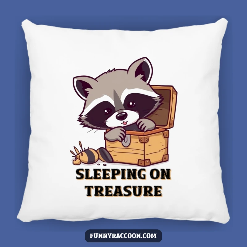 Funny Treasure Raccoon Pillow - Soft and Hilarious Decor for Adventurers
