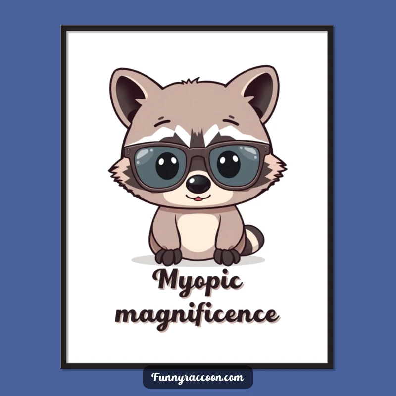 Funny Raccoon Glasses Digital Art: Big Specs Print for Instant Wit, Funny Gift
