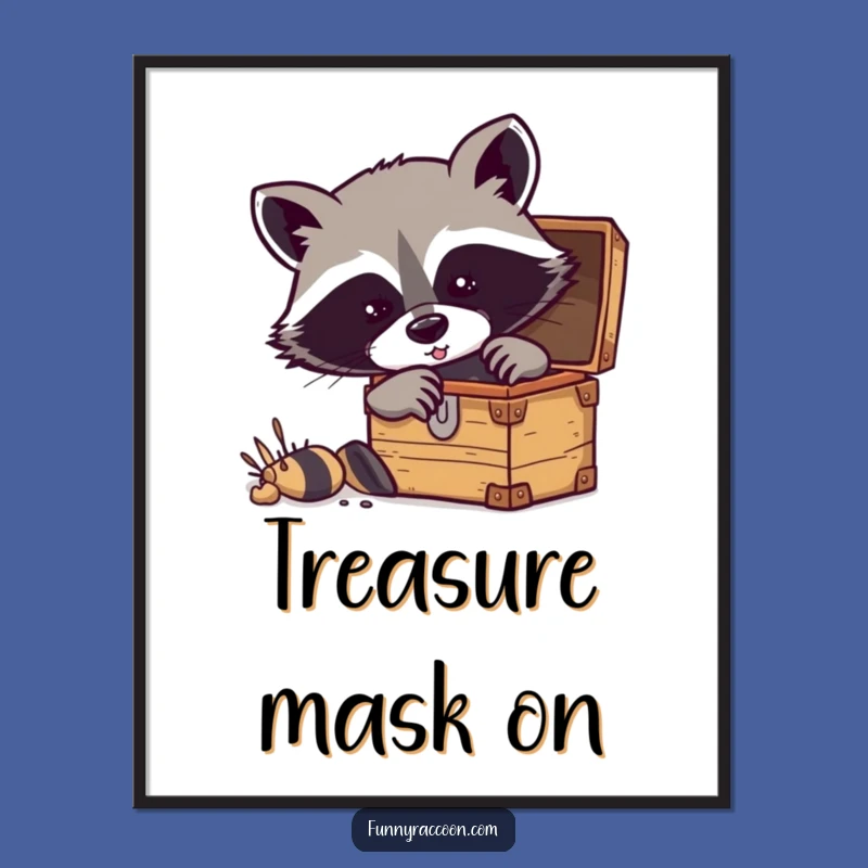 Funny Treasure Raccoon Digital Print - Exciting and Hilarious Art for Instant Decor