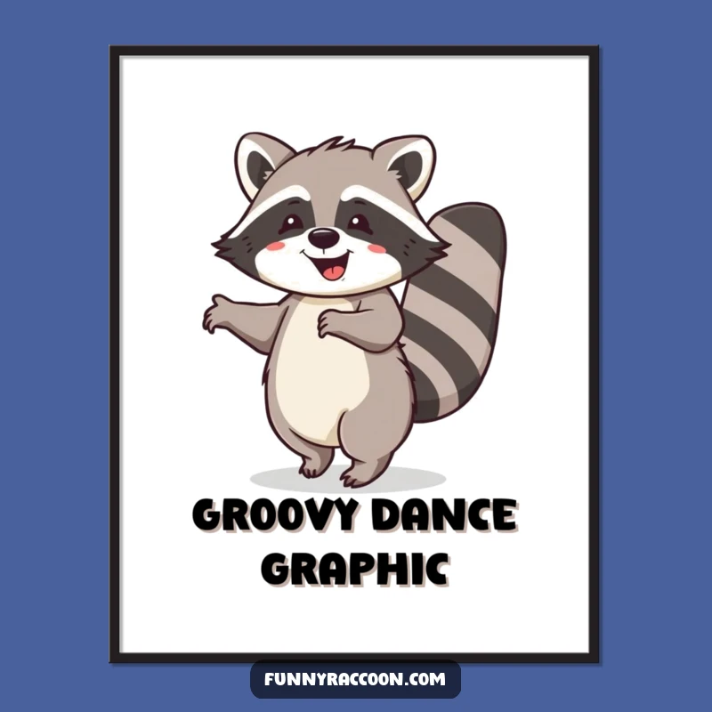 Funny Happy Raccoon Dance Digital Art - Instant Joyful Decor