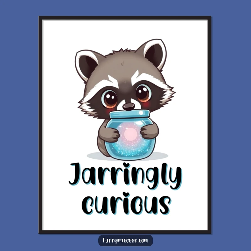 Funny Curious Raccoon Digital Print - Enchanting and Hilarious Art for Instant Decor