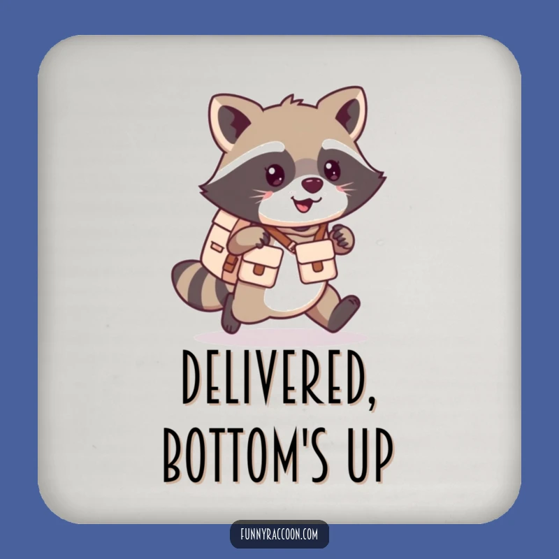 Funny Kawaii Raccoon Coaster Set - Protect Surfaces with Adorable Mail Flair