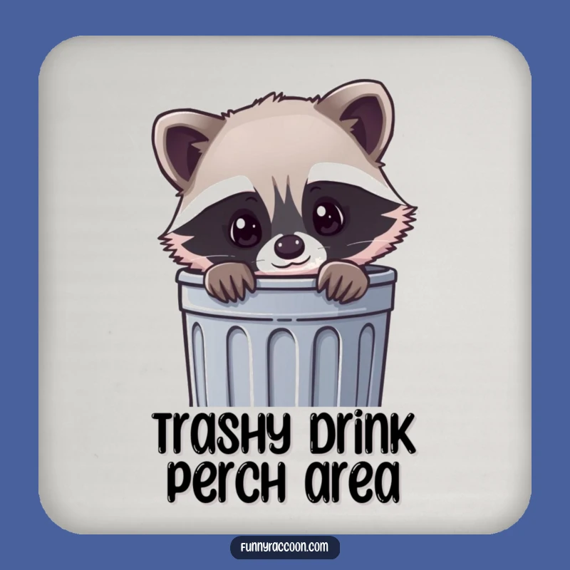 Funny Kawaii Raccoon Trash Coaster: Protect Surfaces with Adorable Critter Charm