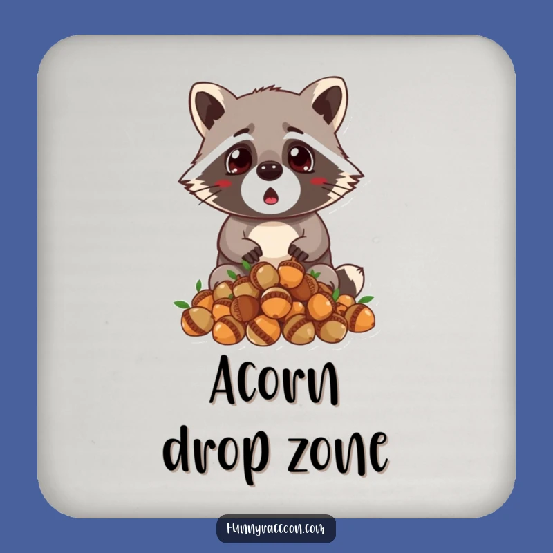 Funny Raccoon Acorn Coaster - Hilarious Surprise Drink Protector