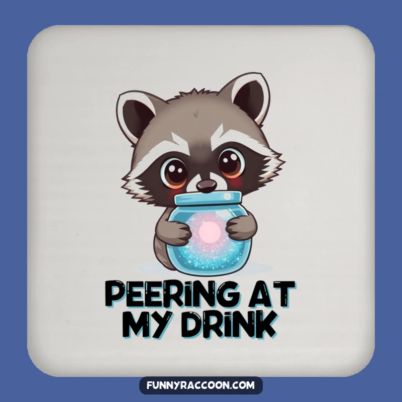 Funny Curious Raccoon Coaster Set - Protect Surfaces with Enchanting Flair