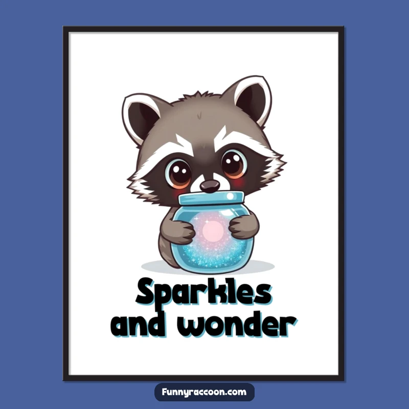 Funny Curious Raccoon Poster - Enchanting and Hilarious Wall Art