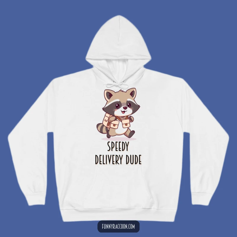 Cozy Funny Kawaii Raccoon Hoodie - Adorable Mail Carrier Style Gift