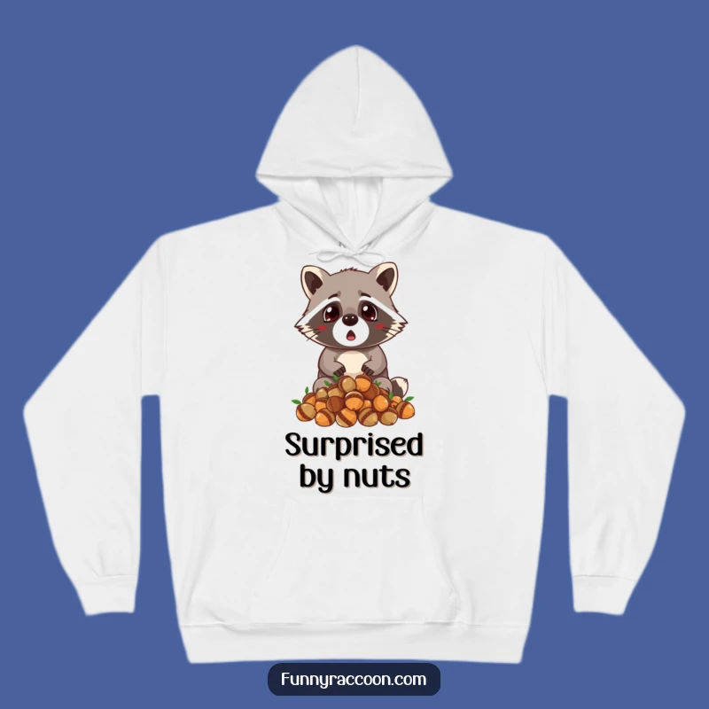 Cozy Funny Raccoon Hoodie - Surprised Acorn Drop & Hilarious Gift