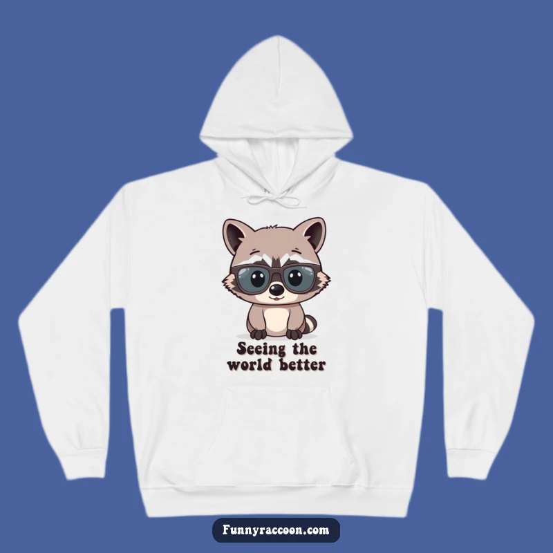 Funny Raccoon Glasses Hoodie: Cozy Big Specs Comfort, Hilarious Nerd Gift