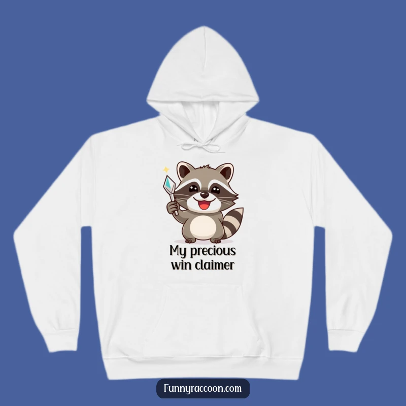 Cozy Funny Raccoon Treasure Hoodie: Warmth Meets Triumphant Critter Style