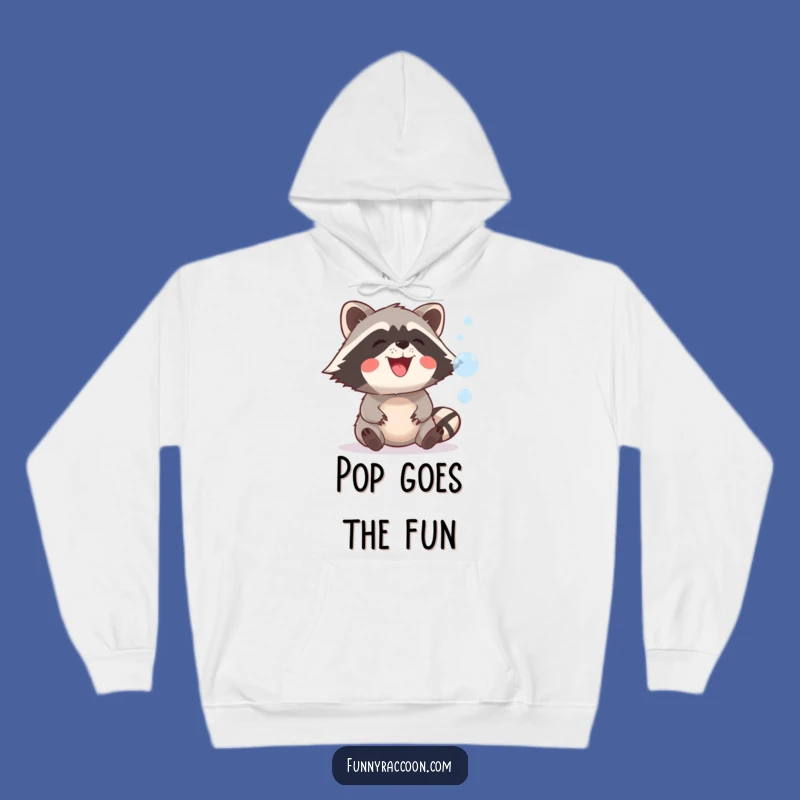 Funny Raccoon Bubble Hoodie: Cozy, Playful Grin, Hilarious Comfort Gift