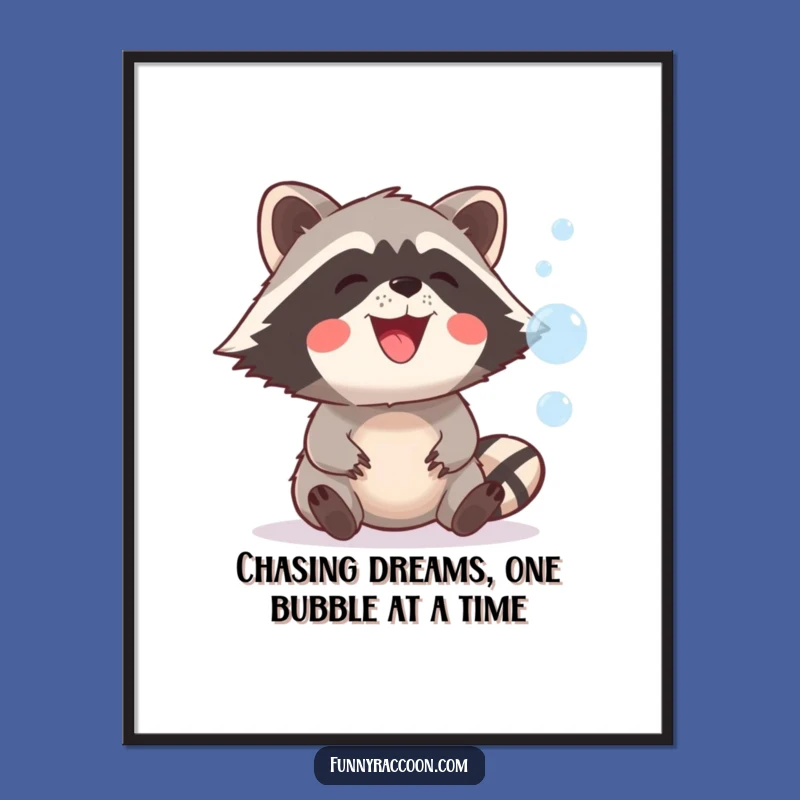 Free Printable Raccoon Bubble Wall Art - Playful Downloadable Decor