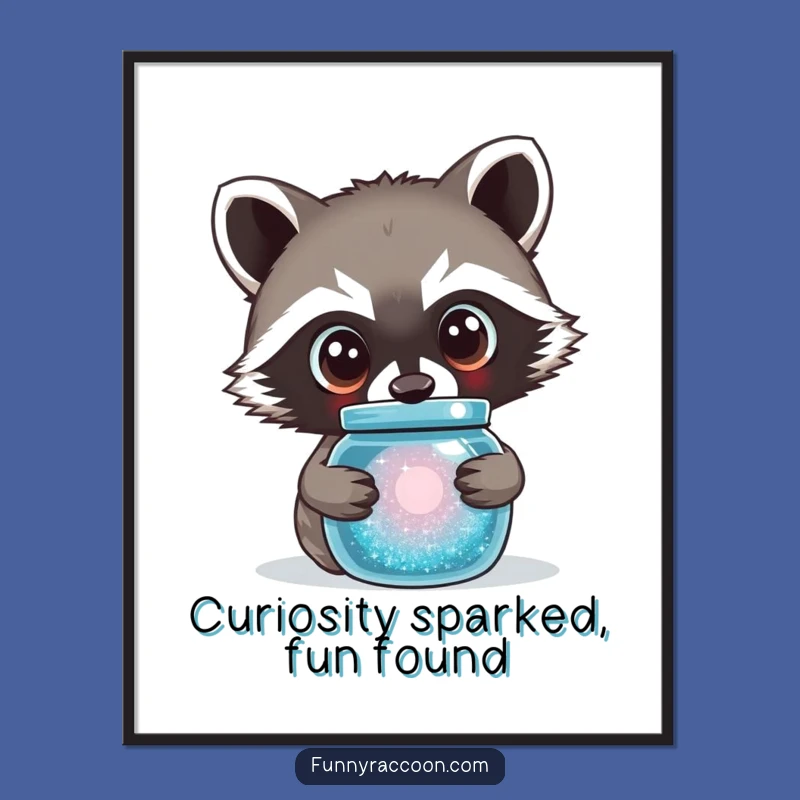 Funny Free Printable Wall Art: Curious Raccoon Wonder - Downloadable Intriguing Decor