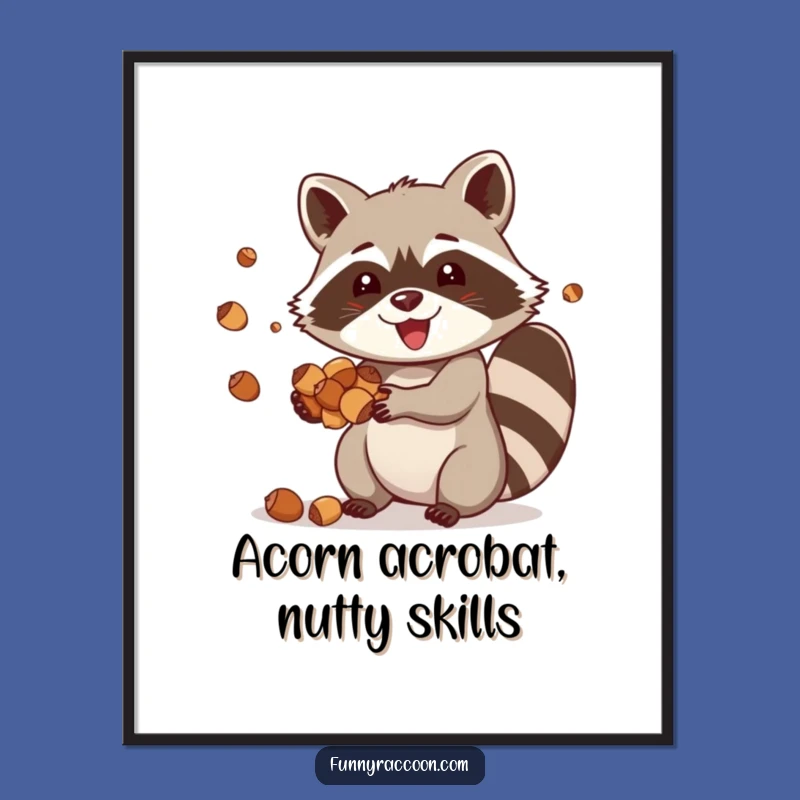Juggling Raccoon Art: Free Printable Quirky Decor for a Playful, Energetic Space!
