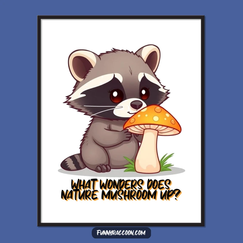 Free Printable Raccoon Mushroom Wall Art - Curious Downloadable Decor