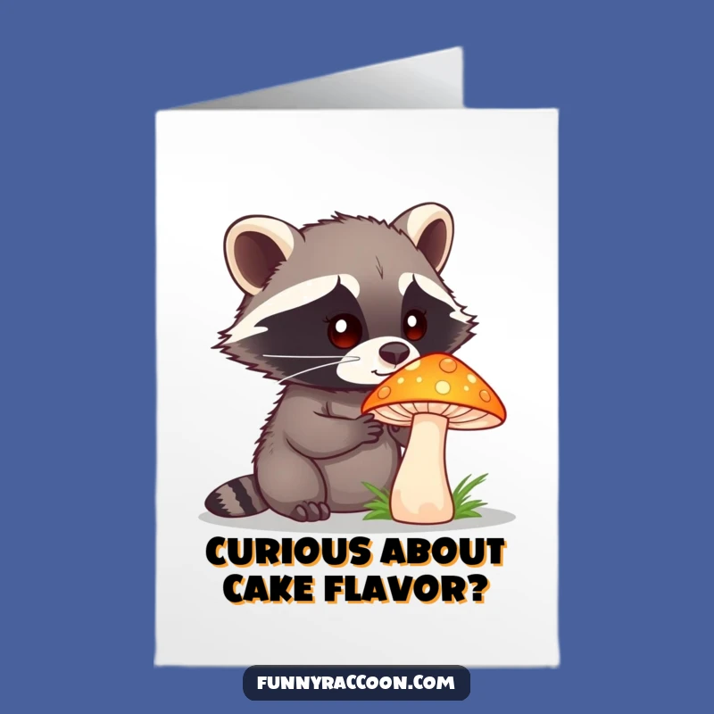 Free Printable Raccoon Mushroom Birthday Card - Curious Downloadable Gift