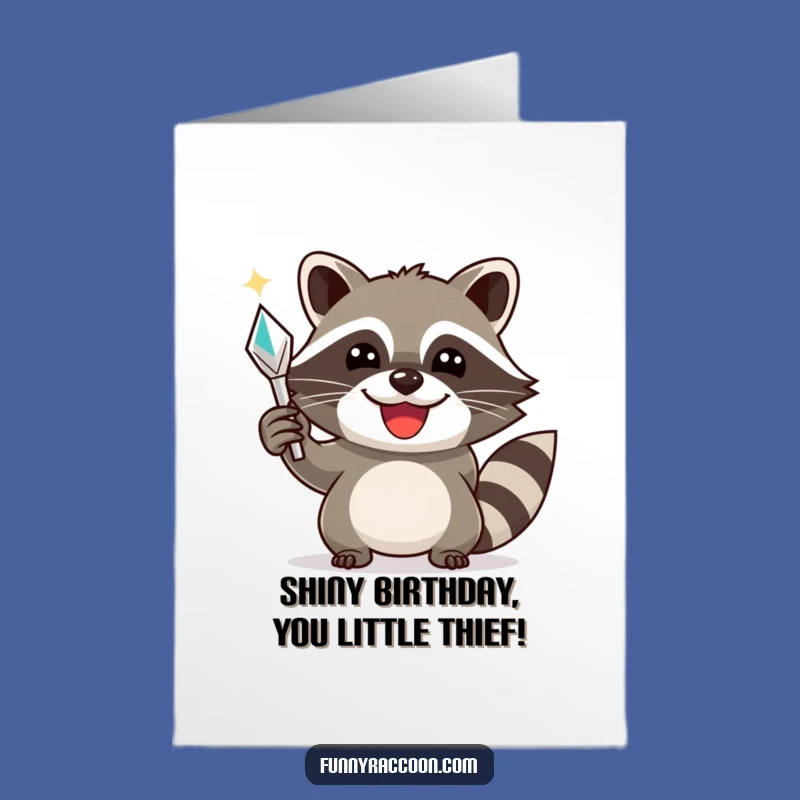 Triumphant Raccoon Birthday Card: Free Printable Smile for a Joyful, Shiny Celebration!