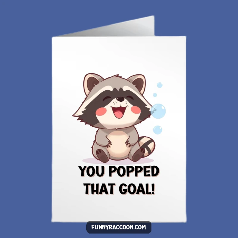 Free Printable Raccoon Bubble Congrats Card - Joyful Downloadable