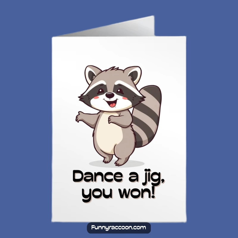 Free Printable Raccoon Dance Congrats Card - Celebrate with Joy!