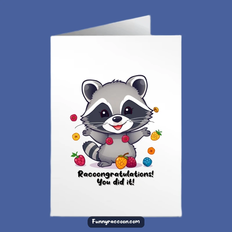Free Printable Raccoon Hugs Card - Juggling Berries Congrats Downloadable