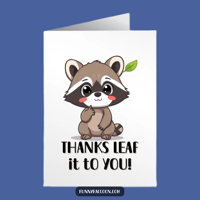Free Printable Raccoon Thank You Card: Amazed Leaf Observer Downloadable