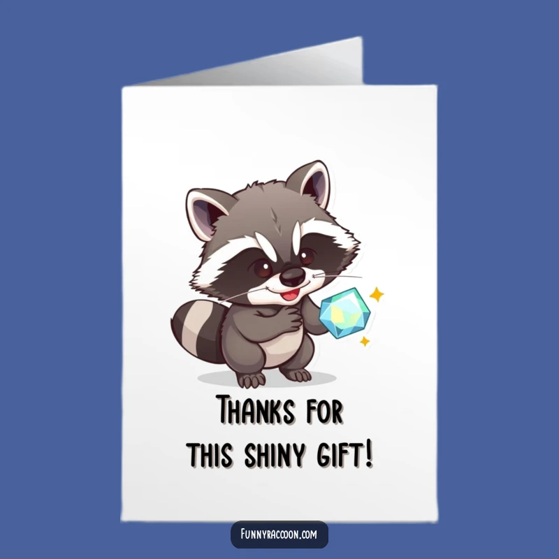 Free Printable Raccoon Thank You Card: Funny Gem Thief Downloadable