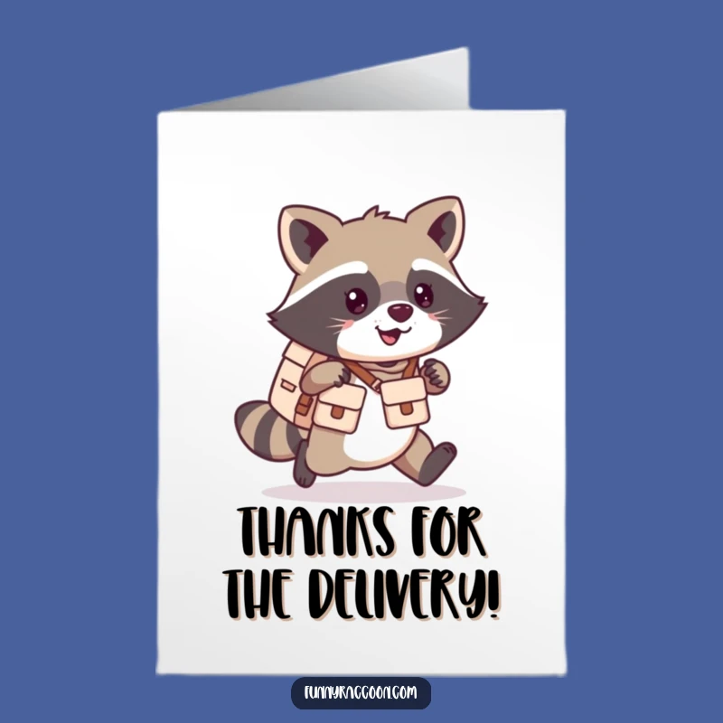 Free Printable Thank You Card: Kawaii Raccoon Thanks - Downloadable Sweet Gift