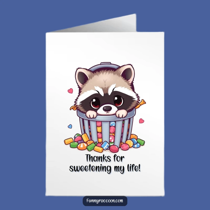 Free Printable Raccoon Thank You Card: Thanks for the Treats, Downloadable Gratitude