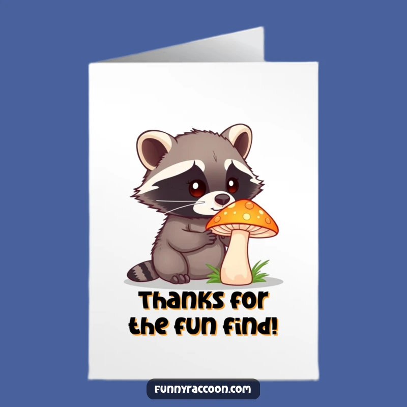 Free Printable Raccoon Mushroom Thank You Card - Magical Downloadable