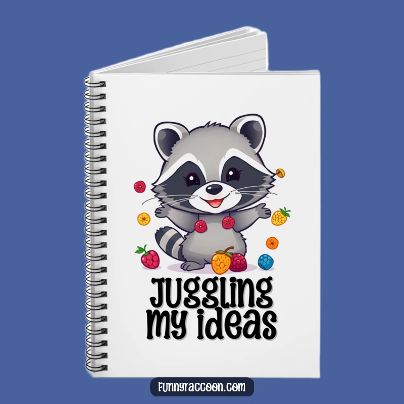 Funny Raccoon Berry Juggling Notebook - Hilarious Journal & Gift